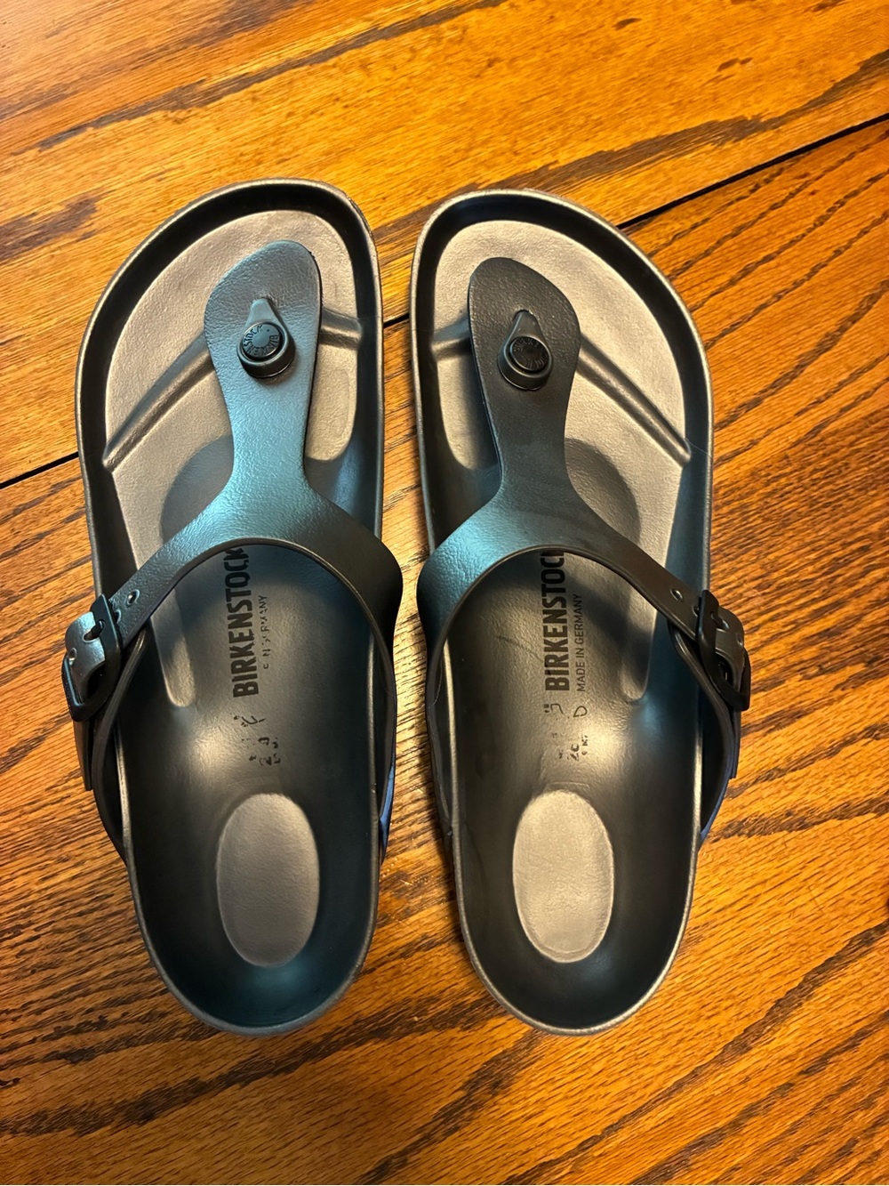 Birkenstock Black EVA Thong Sandals with Buckle